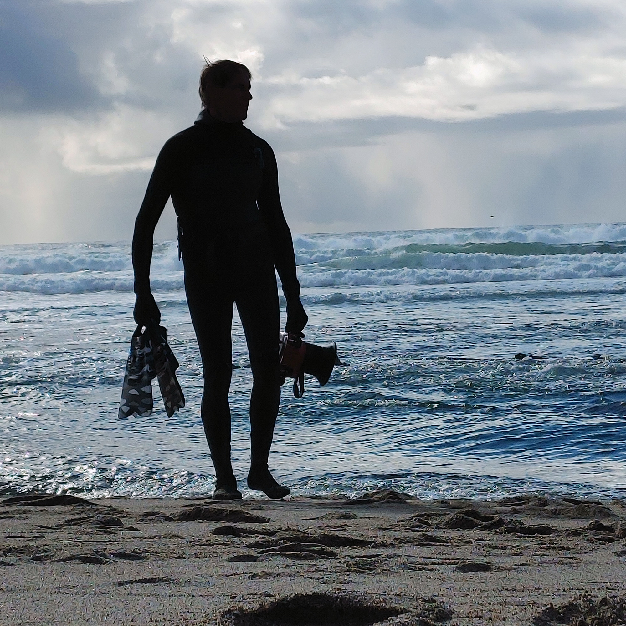 Michael Allen with water camera ready to film for A Long Road to Tao 2022